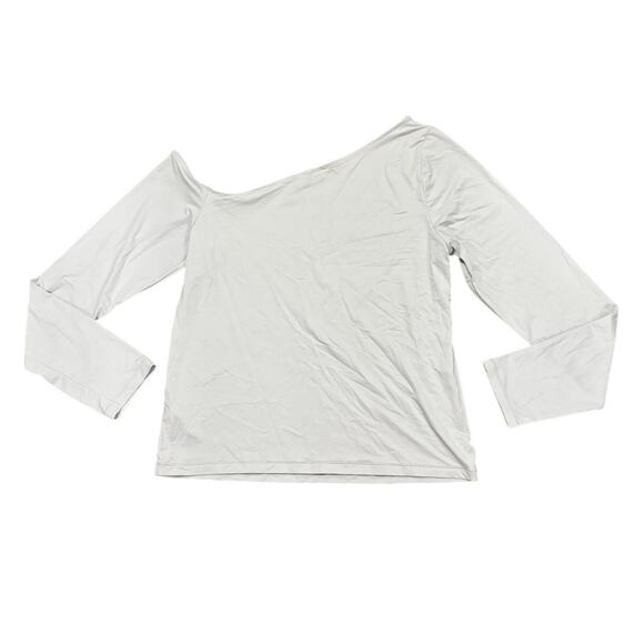 Wilfred Aritzia Light Blue Off Shoulder Long Sleeve Top XL Minimalist Stretch - Picture 5 of 5